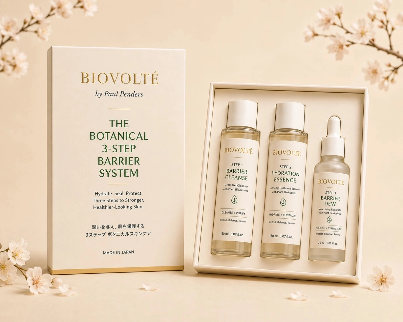 Begin the BIOVOLTÉ three-step skincare ritual
